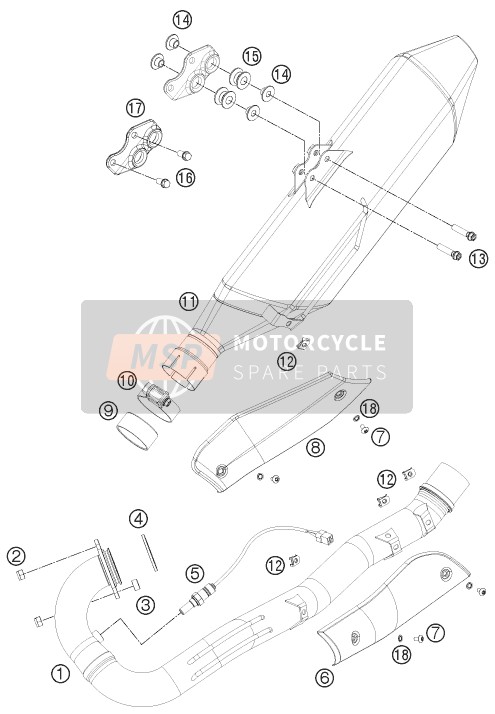 KTM 690 ENDURO R Europe 2011 Système d'échappement pour un 2011 KTM 690 ENDURO R Europe