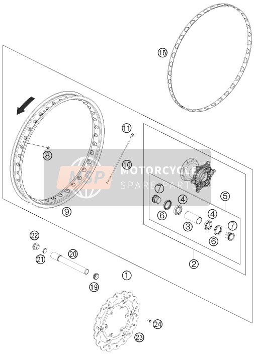 KTM 690 Enduro R USA 2012 Front Wheel for a 2012 KTM 690 Enduro R USA