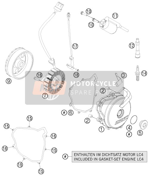 KTM 690 ENDURO R Europe 2012 ZÜNDANLAGE für ein 2012 KTM 690 ENDURO R Europe