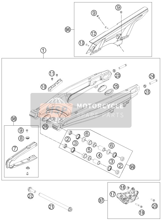 KTM 690 Enduro R USA 2012 Swing Arm for a 2012 KTM 690 Enduro R USA