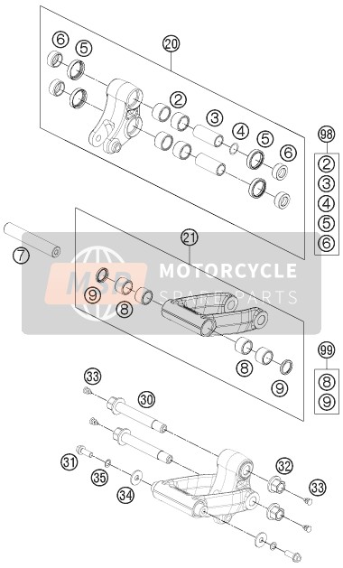 KTM 690 ENDURO R Europe 2013 Pro Lever Linking for a 2013 KTM 690 ENDURO R Europe