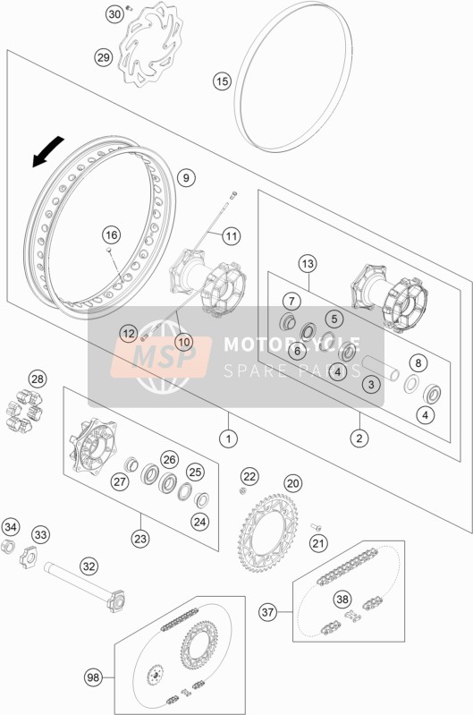 KTM 690 ENDURO R Australia 2013 Roue arrière pour un 2013 KTM 690 ENDURO R Australia