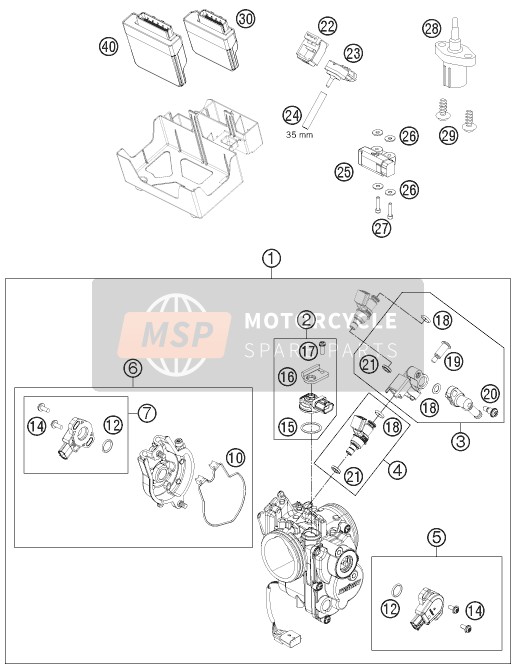 KTM 690 ENDURO R Europe 2013 Throttle Body for a 2013 KTM 690 ENDURO R Europe