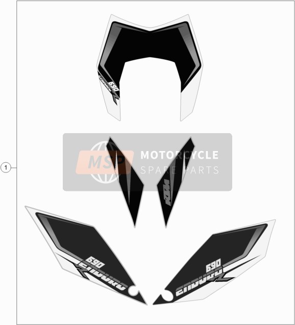 76508399000, Decal Set Enduro R 2014, KTM, 0