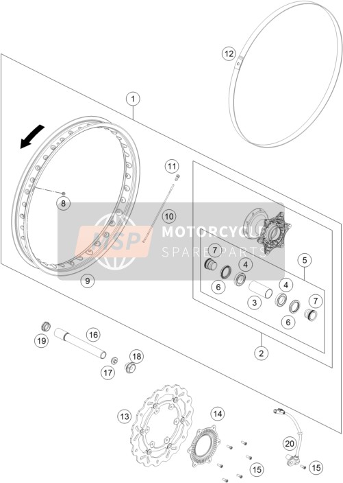 KTM 690 Enduro R USA 2017 Front Wheel for a 2017 KTM 690 Enduro R USA