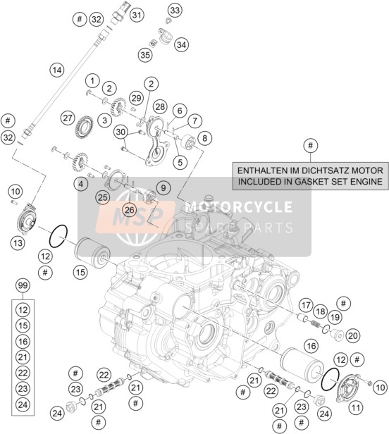 KTM 690 Enduro R USA 2017 Sistema de lubricación para un 2017 KTM 690 Enduro R USA