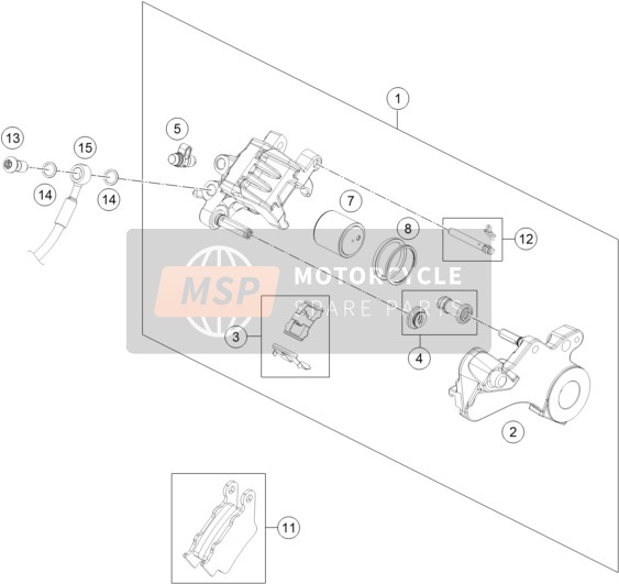 KTM 690 Enduro R USA 2017 Rear Brake Caliper for a 2017 KTM 690 Enduro R USA