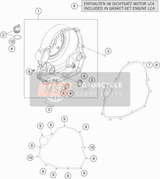 KTM 690 ENDURO R Europe 2018 Koppelingsdeksel voor een 2018 KTM 690 ENDURO R Europe