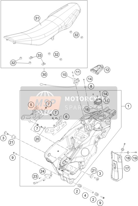 KTM 690 Enduro R USA 2019 Réservoir, Siège pour un 2019 KTM 690 Enduro R USA