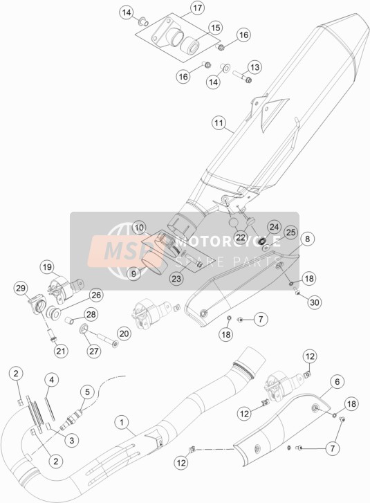 KTM 690 ENDURO R ABS Europe 2014 Système d'échappement pour un 2014 KTM 690 ENDURO R ABS Europe