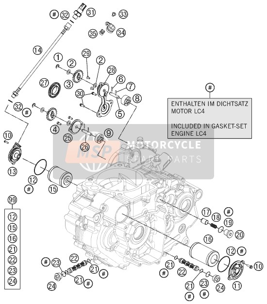 KTM 690 ENDURO R ABS USA 2014 Lubricating System for a 2014 KTM 690 ENDURO R ABS USA