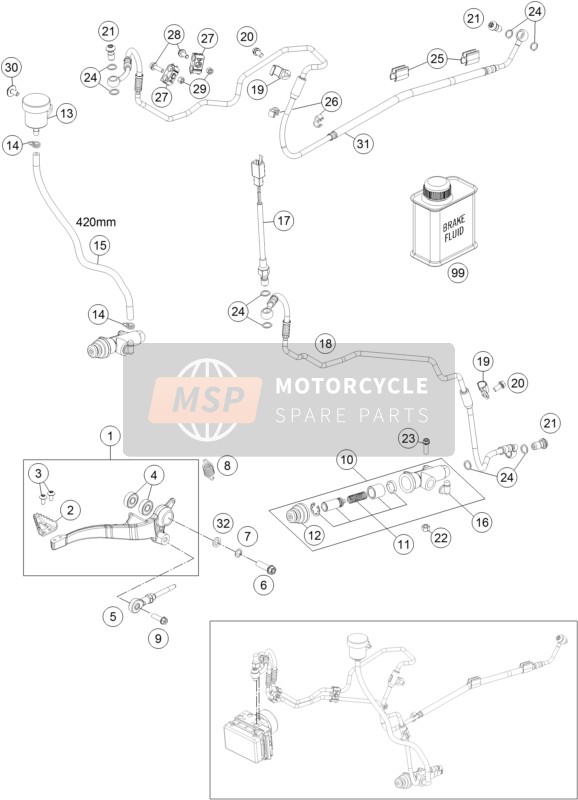 KTM 690 ENDURO R ABS Europe 2014 Rear Brake Control for a 2014 KTM 690 ENDURO R ABS Europe