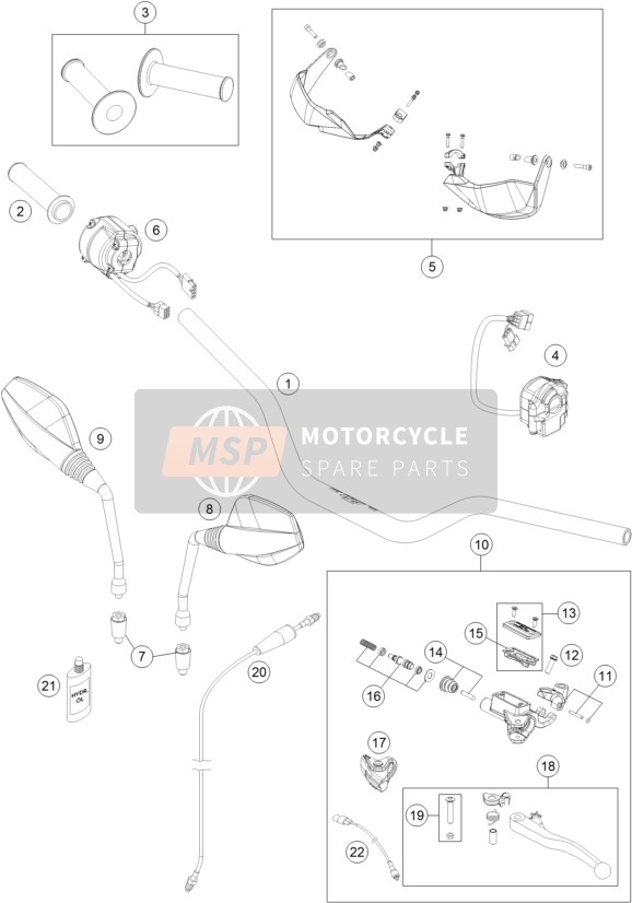 KTM 690 ENDURO R ABS Australia 2015 Lenker - Steuerungen für ein 2015 KTM 690 ENDURO R ABS Australia