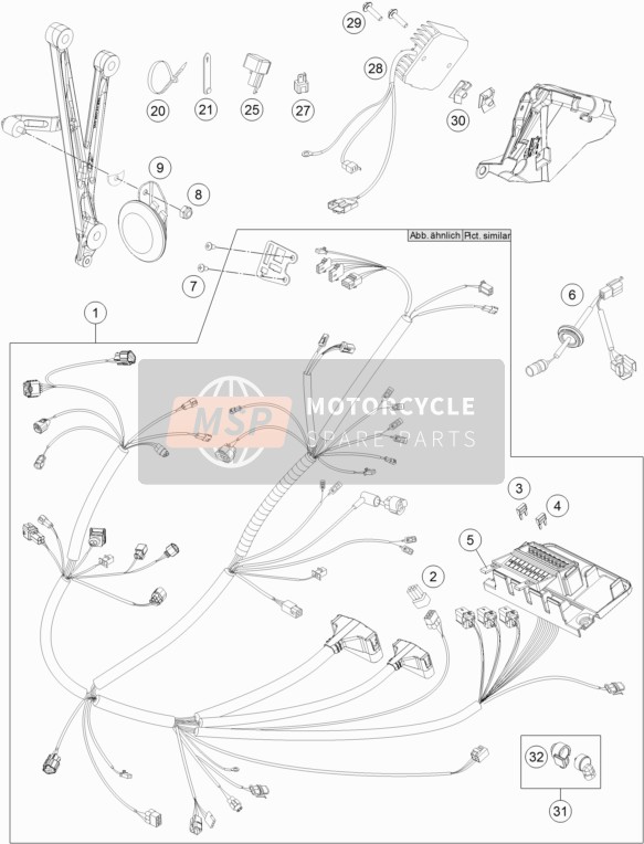KTM 690 ENDURO R ABS Australia 2015 Arnés de cableado para un 2015 KTM 690 ENDURO R ABS Australia
