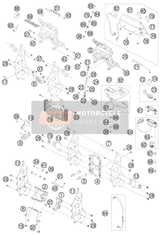 KTM 690 RALLY FACTORY REPLICA Europe 2010 Instrumenten / Slotsysteem voor een 2010 KTM 690 RALLY FACTORY REPLICA Europe