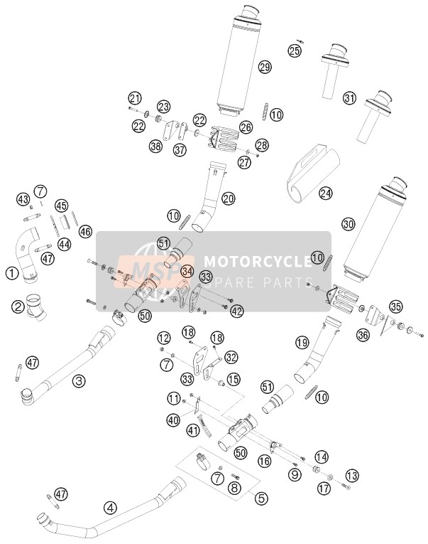 KTM 690 RALLY FACTORY REPLICA Europe 2009 Système d'échappement pour un 2009 KTM 690 RALLY FACTORY REPLICA Europe