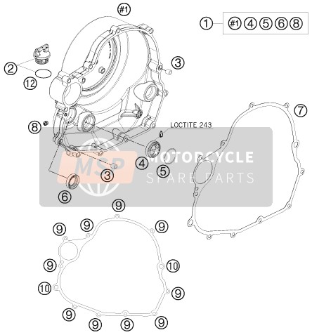 KTM 690 SMC AU, GB 2008 Koppelingsdeksel voor een 2008 KTM 690 SMC AU, GB