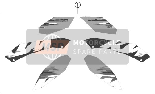 KTM 690 SMC Europe 2008 Autocollant pour un 2008 KTM 690 SMC Europe