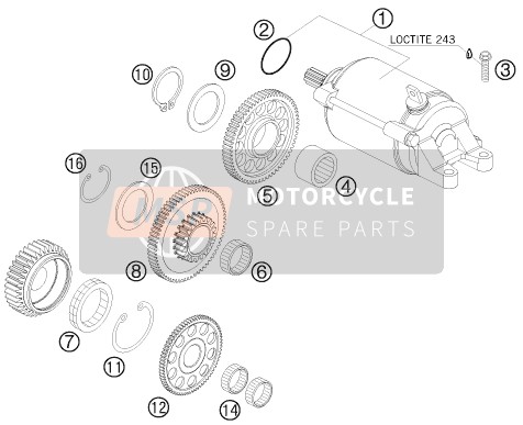 KTM 690 SMC Europe 2008 Démarreur électrique pour un 2008 KTM 690 SMC Europe