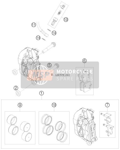 KTM 690 SMC AU, GB 2008 Étrier de frein avant pour un 2008 KTM 690 SMC AU, GB