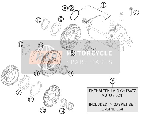 KTM 690 SMC AU, GB 2011 Démarreur électrique pour un 2011 KTM 690 SMC AU, GB