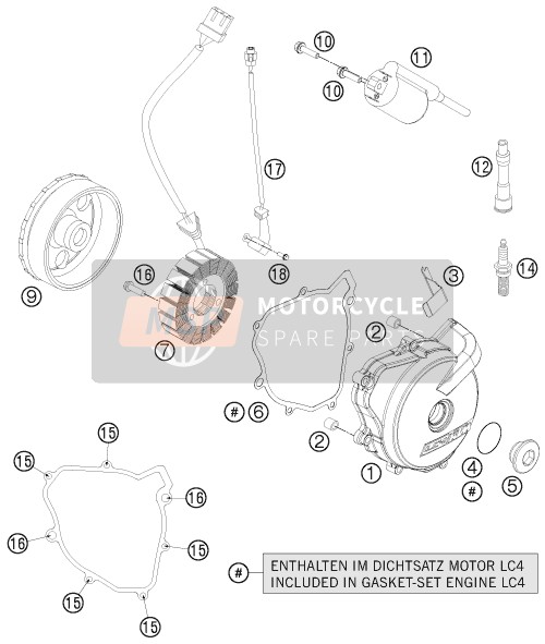 KTM 690 SMC AU, GB 2011 Ontbrandingssysteem voor een 2011 KTM 690 SMC AU, GB