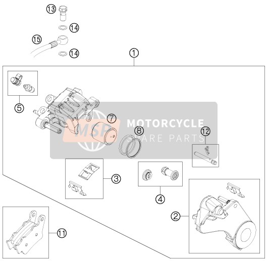 KTM 690 SMC AU, GB 2011 Rear Brake Caliper for a 2011 KTM 690 SMC AU, GB