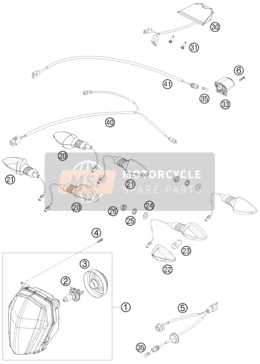 KTM 690 SMC R Europe 2012 Système d'éclairage pour un 2012 KTM 690 SMC R Europe