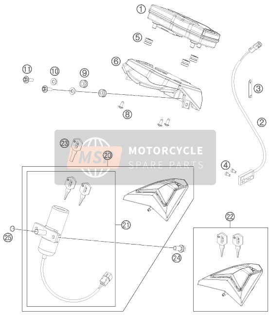 KTM 690 SMC R Europe 2013 Strumenti / Sistema di blocco per un 2013 KTM 690 SMC R Europe