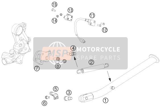 KTM 690 SMC R Europe 2013 Side / Centre Stand for a 2013 KTM 690 SMC R Europe