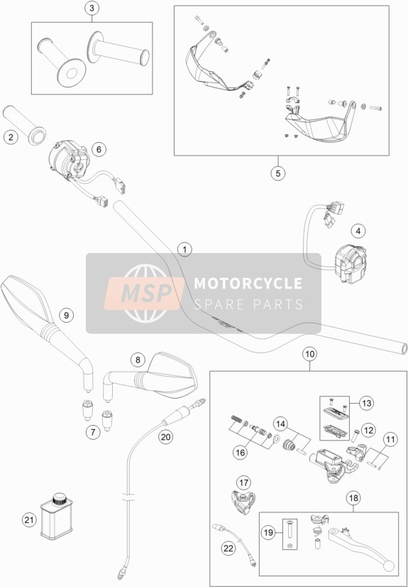 KTM 690 SMC R Europe 2017 Manillar, Control S para un 2017 KTM 690 SMC R Europe