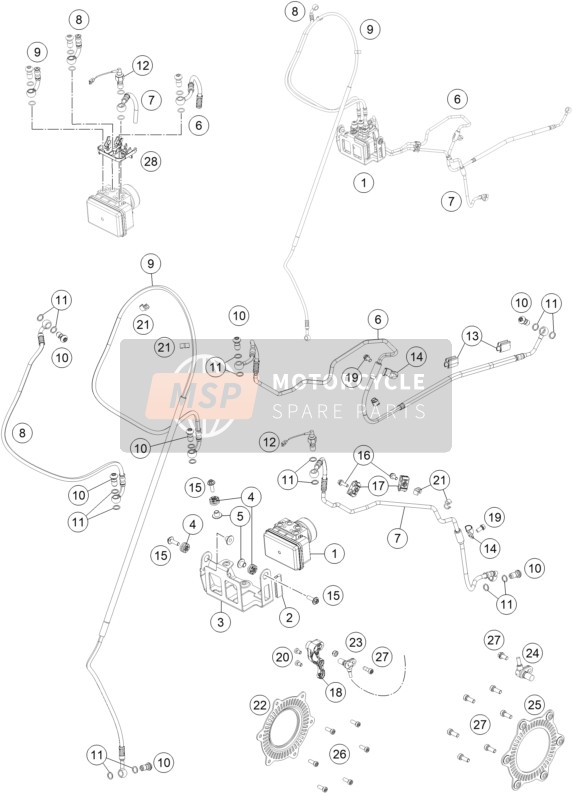 KTM 690 SMC R Europe 2019 Anti-Slotsysteem ABS voor een 2019 KTM 690 SMC R Europe