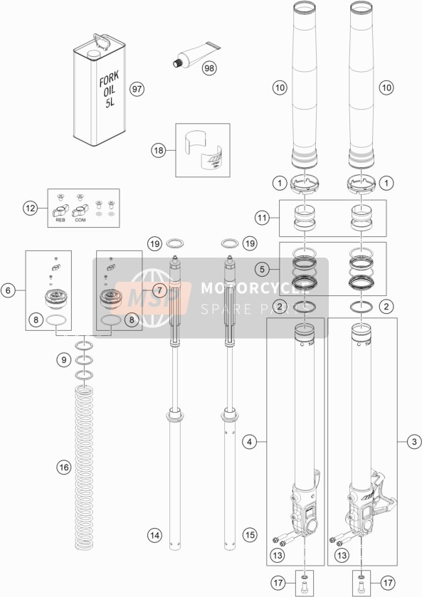 Front Fork Disassembled