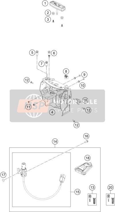 KTM 690 SMC R USA 2019 Instrumentos / Sistema de bloqueo para un 2019 KTM 690 SMC R USA