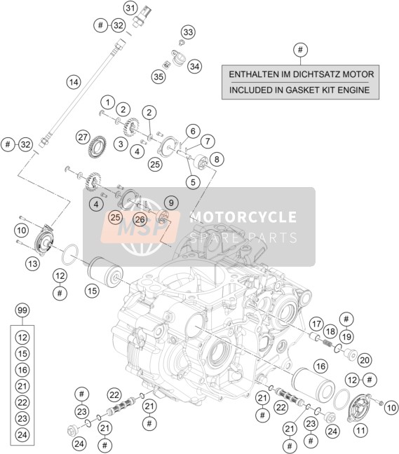KTM 690 SMC R USA 2019 Lubricating System for a 2019 KTM 690 SMC R USA
