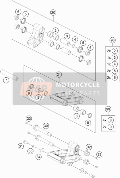 KTM 690 SMC R USA 2019 Enlace de palanca profesional para un 2019 KTM 690 SMC R USA
