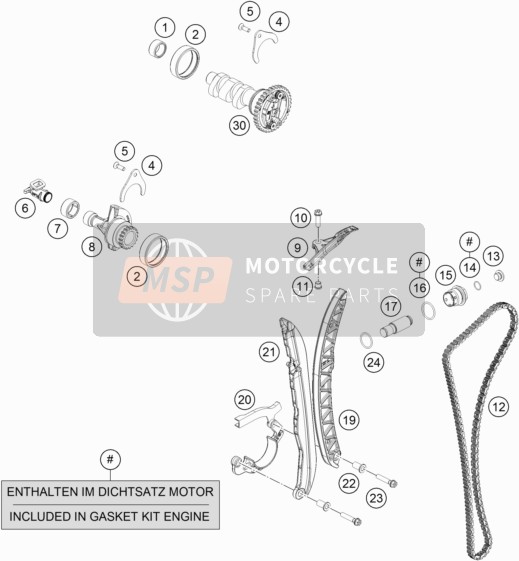 KTM 690 SMC R USA 2019 Timing Drive for a 2019 KTM 690 SMC R USA