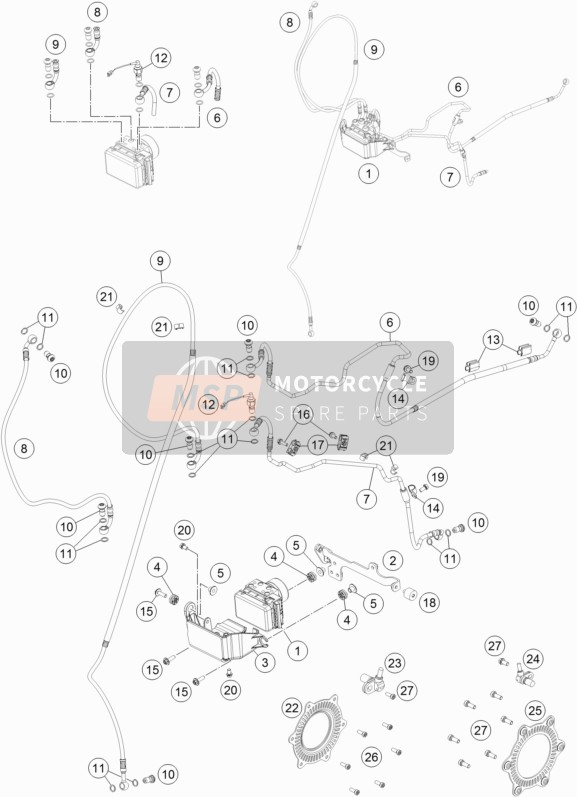 KTM 690 SMC R ABS Europe 2014 Anti-Lock System ABS for a 2014 KTM 690 SMC R ABS Europe
