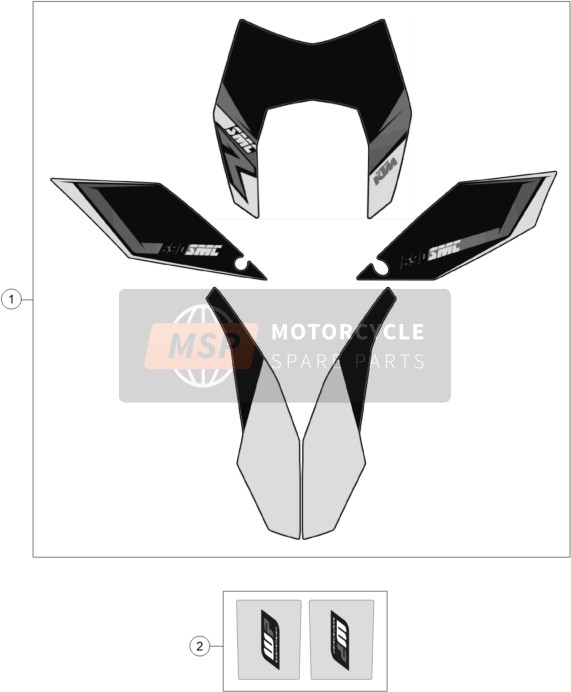 KTM 690 SMC R ABS Europe 2014 Decal for a 2014 KTM 690 SMC R ABS Europe