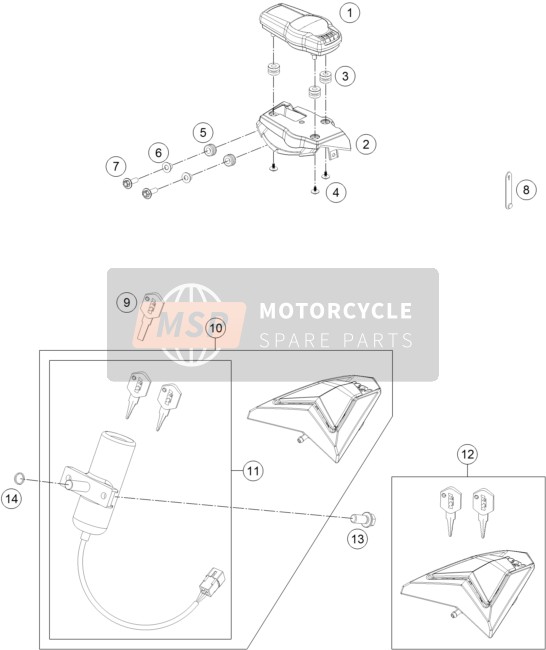 KTM 690 SMC R ABS Europe 2014 Instruments / Lock System for a 2014 KTM 690 SMC R ABS Europe