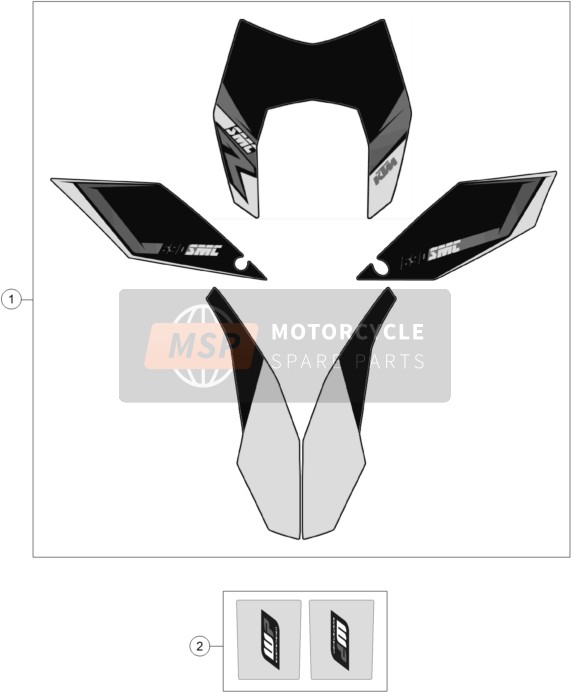 KTM 690 SMC R ABS Europe 2015 Decal for a 2015 KTM 690 SMC R ABS Europe