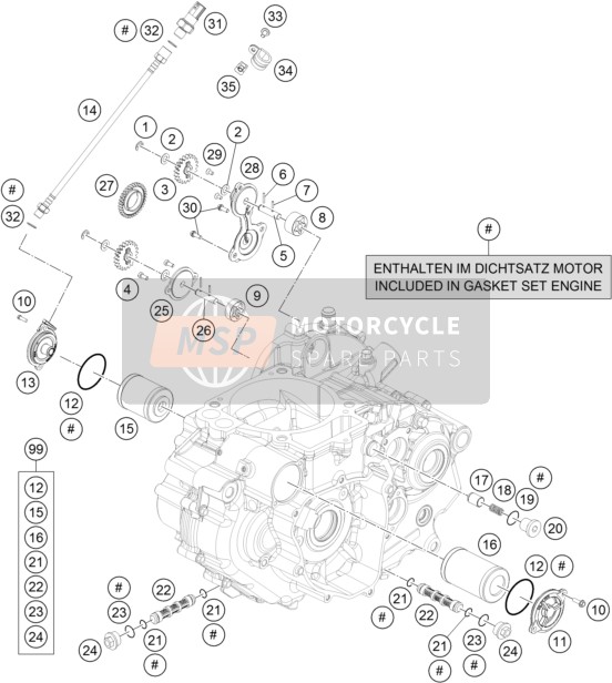 KTM 690 SMC R ABS Europe 2016 Sistema de lubricación para un 2016 KTM 690 SMC R ABS Europe