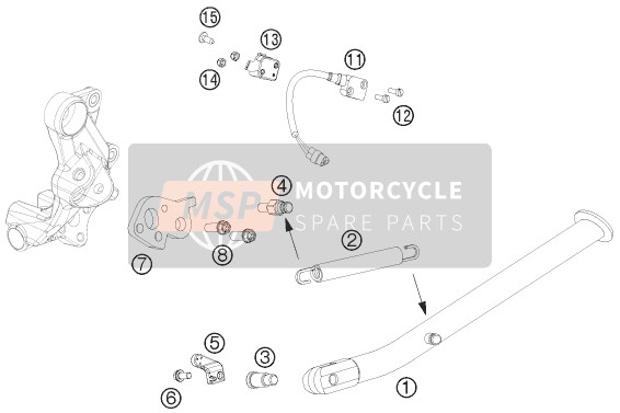 KTM 690 SMC R ABS Australia 2016 Côté / Béquille centrale pour un 2016 KTM 690 SMC R ABS Australia