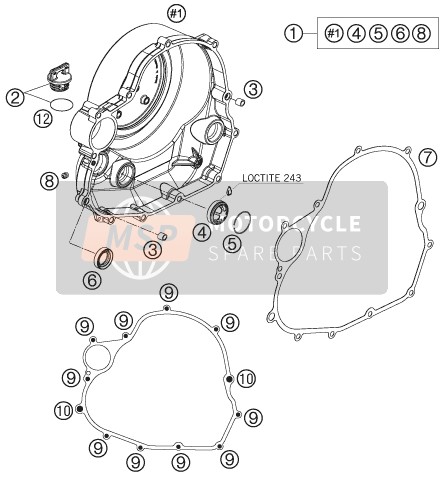 KTM 690 SUPERMOTO BLACK AU, GB 2007 Clutch Cover for a 2007 KTM 690 SUPERMOTO BLACK AU, GB