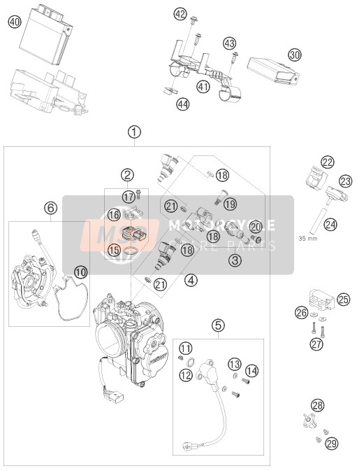 KTM 690 SUPERMOTO BLACK USA 2007 Throttle Body for a 2007 KTM 690 SUPERMOTO BLACK USA