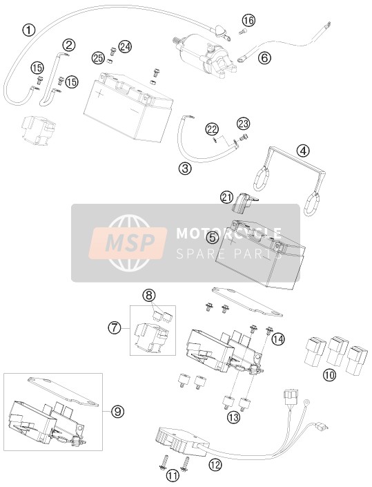 KTM 690 SUPERMOTO BLACK Europe 2008 Battery for a 2008 KTM 690 SUPERMOTO BLACK Europe