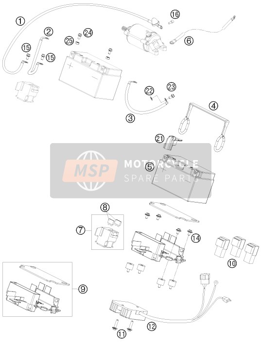 KTM 690 SUPERMOTO ORANGE USA 2007 Batería para un 2007 KTM 690 SUPERMOTO ORANGE USA