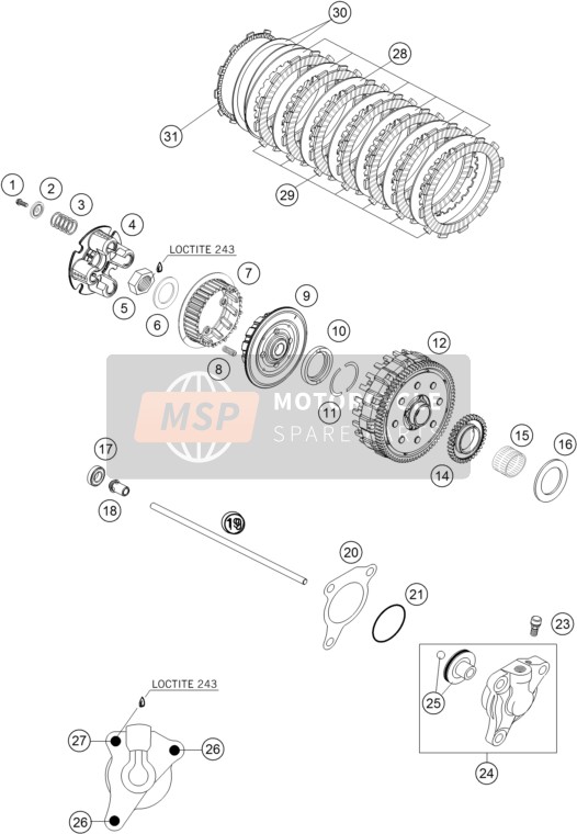 KTM 690 SUPERMOTO PRESTIGE AU, GB 2007 Clutch for a 2007 KTM 690 SUPERMOTO PRESTIGE AU, GB