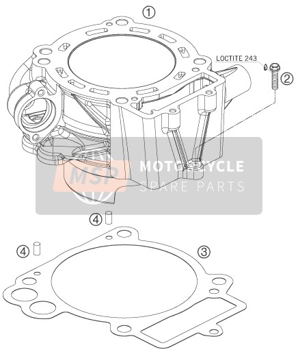 KTM 690 SUPERMOTO PRESTIGE Europe 2007 Cylinder for a 2007 KTM 690 SUPERMOTO PRESTIGE Europe