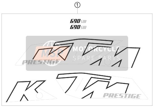 KTM 690 SUPERMOTO PRESTIGE AU, GB 2007 Decal for a 2007 KTM 690 SUPERMOTO PRESTIGE AU, GB